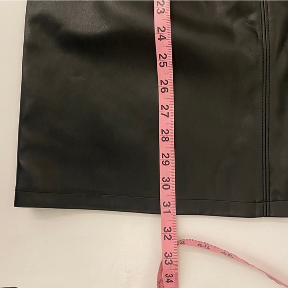 Abercrombie & Fitch || Faux Leather Mini Dress Black SP Small Petite NWT - Picture 6 of 8
